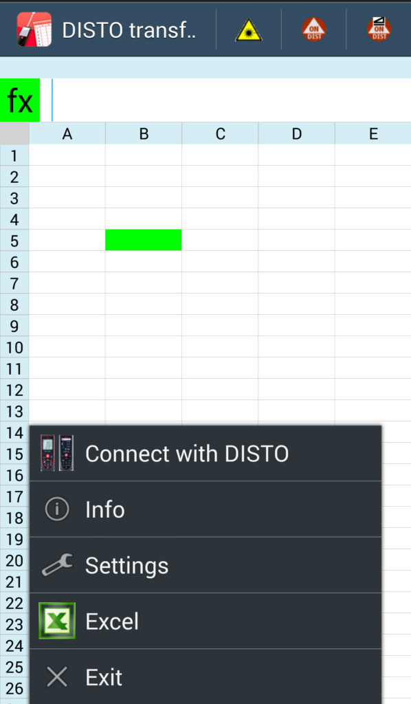 DISTO Transfer - screen 2